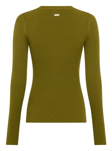 Laura Scott V-Ausschnitt-Pullover in grün mélange