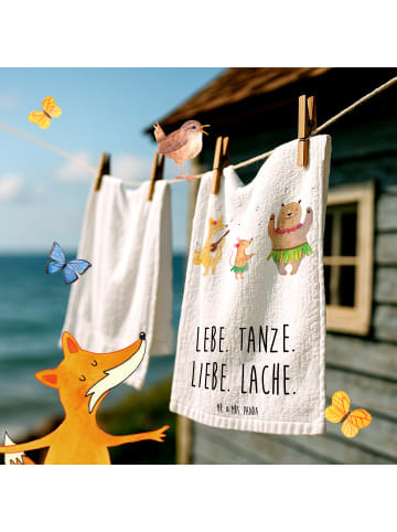 Mr. & Mrs. Panda Handtuch Waldtiere Aloha mit Spruch in Weiß