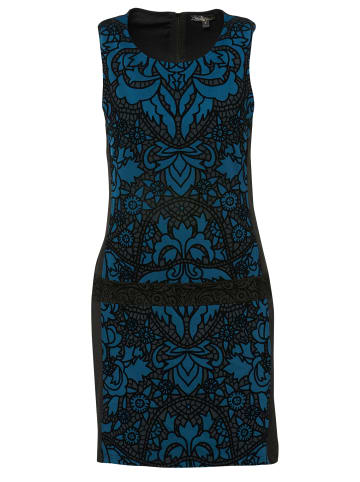 KOROSHI BESTICKTES KLEID IN FLOCK in petrol