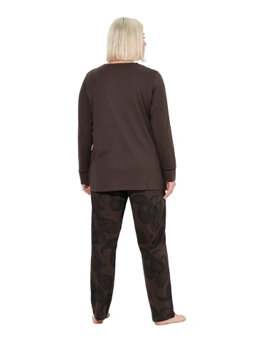 Ulla Popken Pyjama in pinienbraun