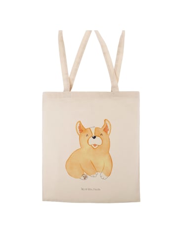 Mr. & Mrs. Panda Shopping Tasche Corgie ohne Spruch in Creme