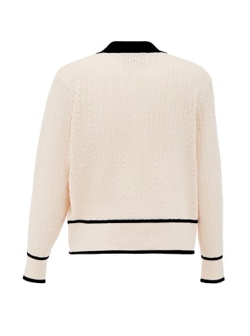 NALLY Damen Strickjacke in Wollweiss Schwarz