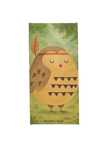 Mr. & Mrs. Panda Handtuch Eule Federschmuck Design ohne Spruch in Weiß