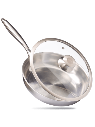 Reishunger Premium Pfanne 2.0 Edelstahl ohne Beschichtung - 28 cm