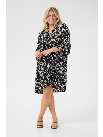 KAFFE curve Kleid KCami in Black/Chalk/Red Petit Fleur