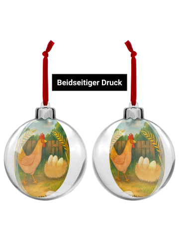 Mr. & Mrs. Panda christbaumkugel Huhn Stolz Design ohne Spruch in Weiß