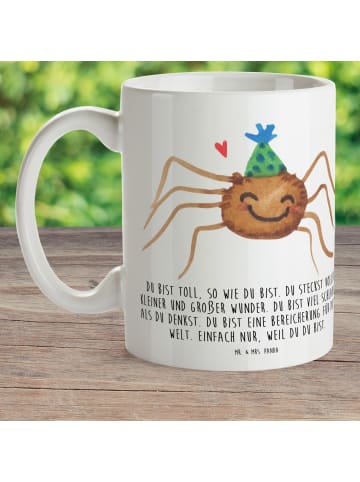 Mr. & Mrs. Panda Plastikbecher Spinne Agathe Party mit Spruch in Weiß