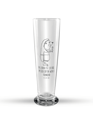 Mr. & Mrs. Panda Bierglas Igel Wein mit Spruch in Transparent