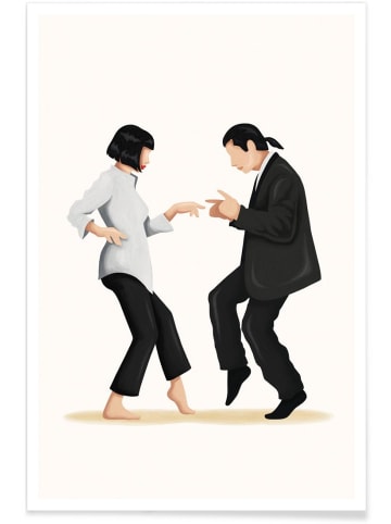 Juniqe Poster "Pulp Fiction" in Grau & Schwarz