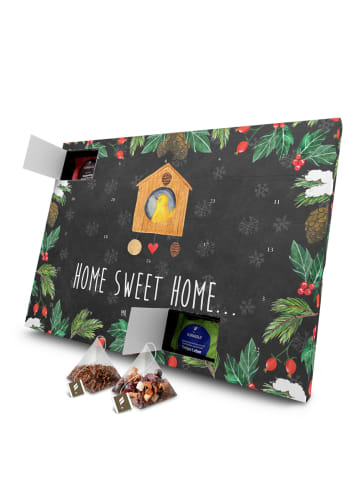 Mr. & Mrs. Panda Advents-Teekalender Vogelhaus Home mit Spruch in Kreidetafel