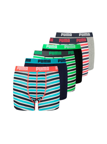 Puma Boxershort 6er Pack in Blau/Grün/Rot