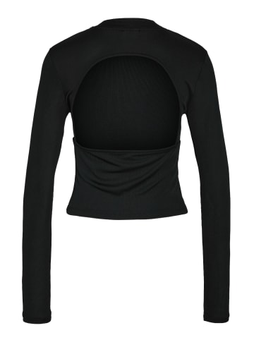 Noisy may Langarmshirt eng geschnitten mit Rückenausschnitt in Schwarz-3