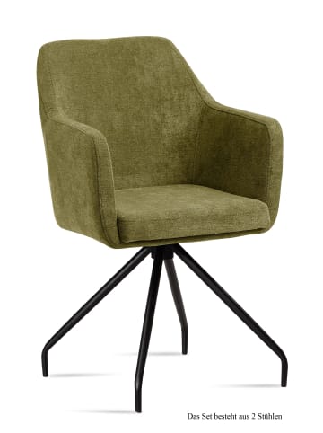 58 aufm Kessel ARMLEHNSTUHL (2er-Set) Dijana 57x87x60 Schwarz/Natur