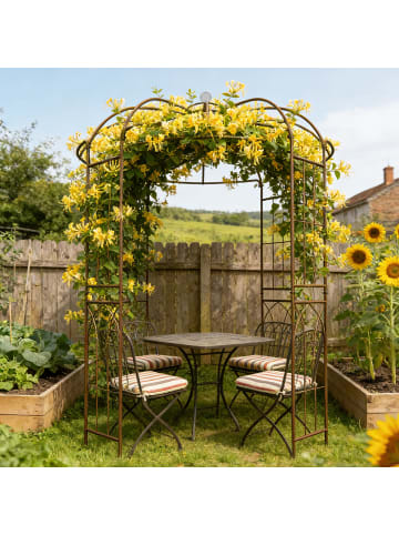 relaxdays Rosenpavillon in Bronze - (B)211 x (H)275 x (T)211 cm