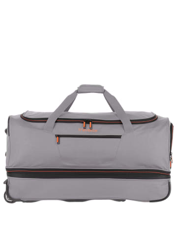 travelite Basics - Rollenreisetasche 98/119L 70 cm erw. (bordeaux) in grey/orange