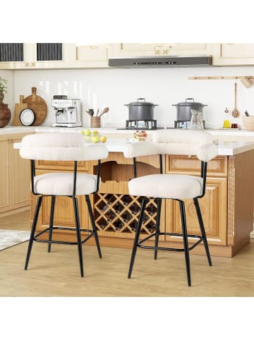 COSTWAY Barhocker 2er Set in Beige