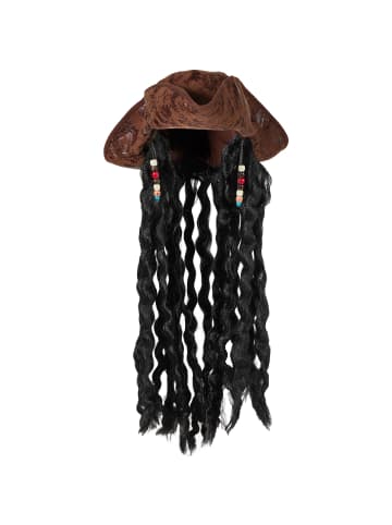 tectake Dreispitz/Seeräuberhut Piratenhut, in braun/schwarz, Für Fasching