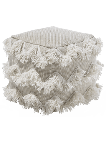 Beliani Pouf NASHIK in Beige/Weiß/Gold - (W) 45 x (H) 44 x (L) 44 cm