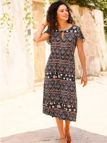 WITT WEIDEN Jersey-Kleid in papaya-schwarz-bedruckt