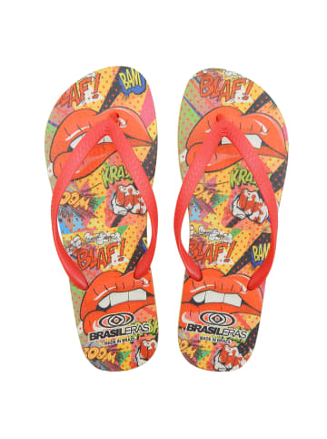 Brasileras Zehentrenner "Printed Pop Art" in Rot