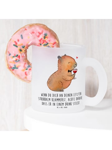 Mr. & Mrs. Panda Teetasse Capybara Wein mit Spruch in Transparent