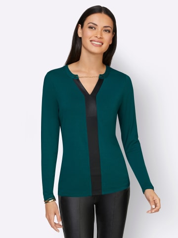 creation L Langarmshirt in petrol