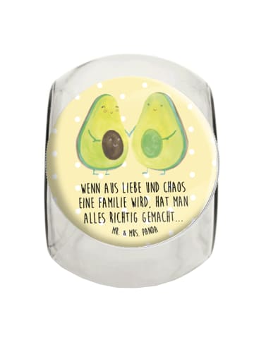 Mr. & Mrs. Panda müsliglas Avocado Pärchen mit Spruch in Gelb Pastell