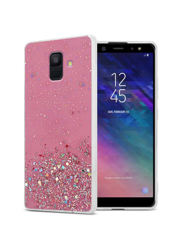 cadorabo Hülle für Samsung Galaxy A6 2018 Glitter in Rosa mit Glitter