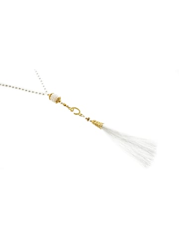 Almina Gebetsketten 45 cm 99 Perlen mit Fransen in Weiß