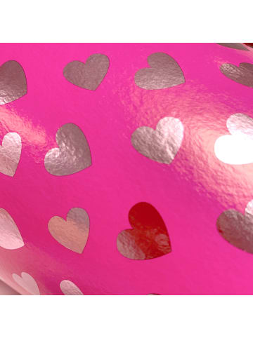 ROTH Bastel-Schultüte groß pink 70 cm, Herzen in Glanzfolie in Rosa