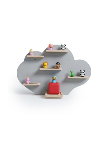 relaxdays Toniebox Regal "Wolke" in Grau - (B)61 x (H)40 x (T)17 cm