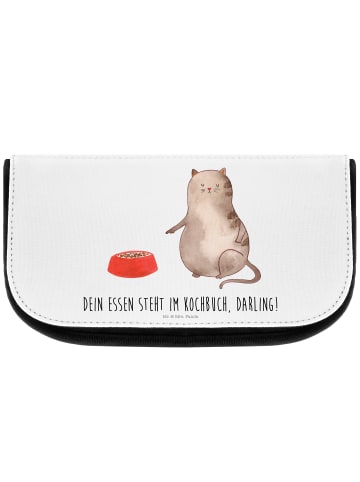 Mr. & Mrs. Panda Kosmetiktasche Katze Fressen mit Spruch in Weiß