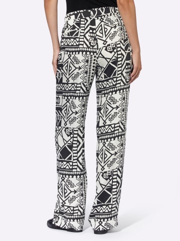 Heine Druckhose in schwarz-champagner-bedruckt