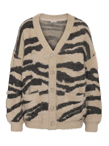 Noisy may Strickjacke mit Animal-Print in Braun
