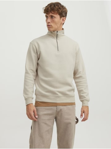 Jack & Jones Sweatshirt mit halbem Reißverschluss in Moonbeam