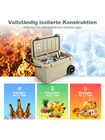 COSTWAY 71L Isolierbox tragbar in Khaki