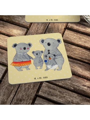 Mr. & Mrs. Panda Tischuntersetzer Koala Familie ohne Spruch in Gelb Pastell