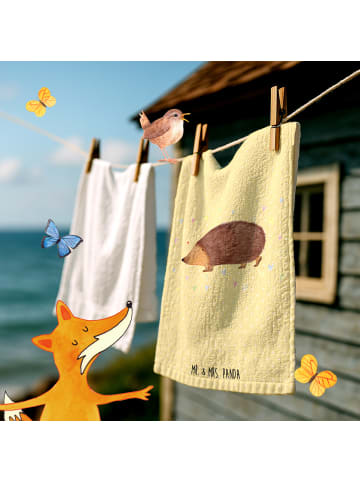 Mr. & Mrs. Panda Handtuch Igel Herzen ohne Spruch in Gelb Pastell