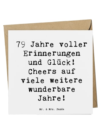Mr. & Mrs. Panda Faltkarte Spruch 79. Geburtstag Erinnerungen mi... in Weiß