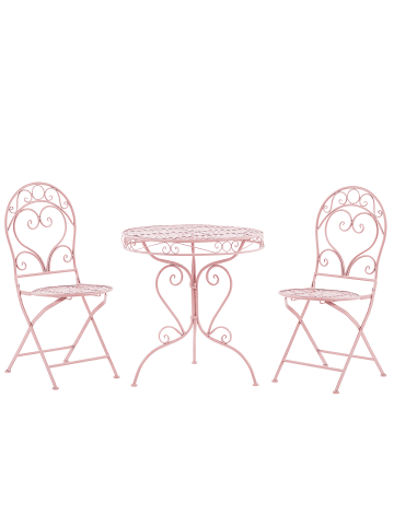 Beliani 3-tlg Bistro Set ALBINIA in Rosa