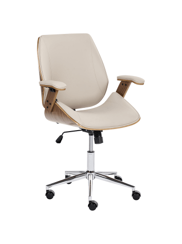 Beliani Bürostuhl BENDRA in Beige/Braun - (W) 61 x (H) 98 x (L) 58 cm