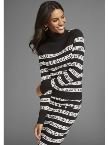 Laura Scott Rollkragenpullover in schwarz-wollweiß