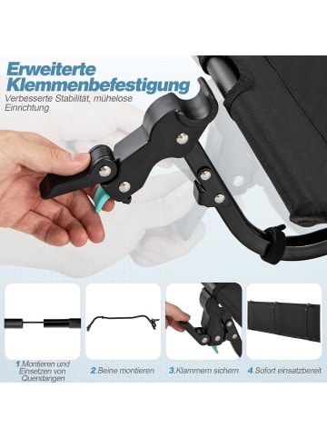 COSTWAY Campingbett mit Seitentasche 193 x 70 cm in Schwarz