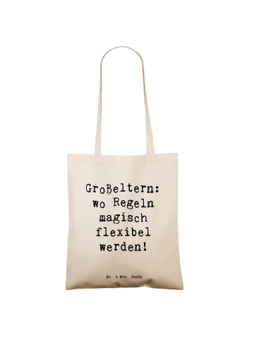 Mr. & Mrs. Panda Uni Tasche Spruch Großeltern Magie mit Spruch in Creme