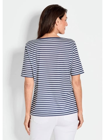 GOLDNER Stilvolles Streifenshirt für Damen in marine / weiß / geringelt