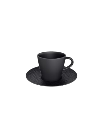 Villeroy & Boch Espressotasse mit Untertasse Manufacture Rock Glow 60 ml in schwarz