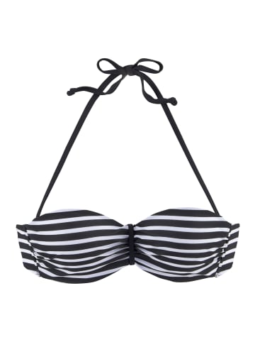 Venice Beach Bandeau-Bikini-Top in schwarz-weiß-gestreift