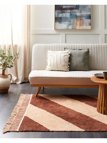 Beliani Kurzflor XULUF in Braun/Beige - (W) 140 x (L) 200 cm