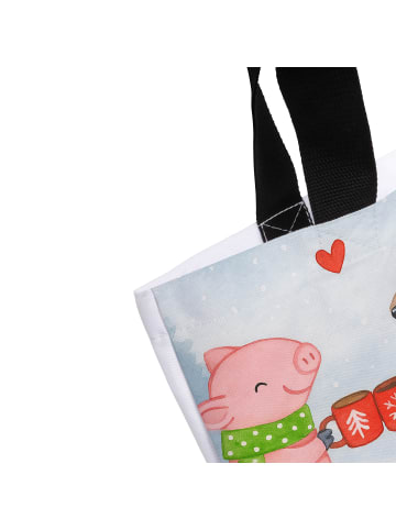 Mr. & Mrs. Panda Tote Bag Glühschwein Sause Design mit Spruch in Weiß