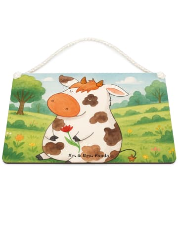 Mr. & Mrs. Panda Schild Kuh Design ohne Spruch in Weiß